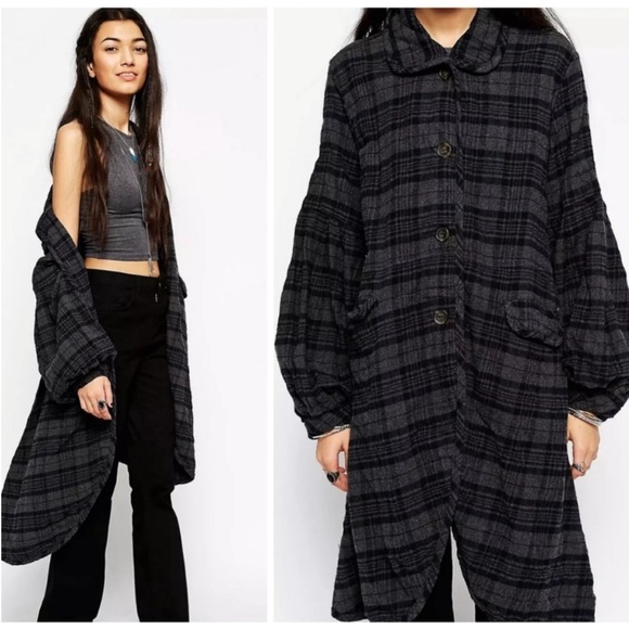 RARE! Free People Plaid Victorian jacket sz xs - Picture 9 of 16